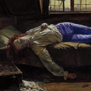 Imagem de Henry Wallis, “Chatterton” que representa a imagem da vingança do poeta