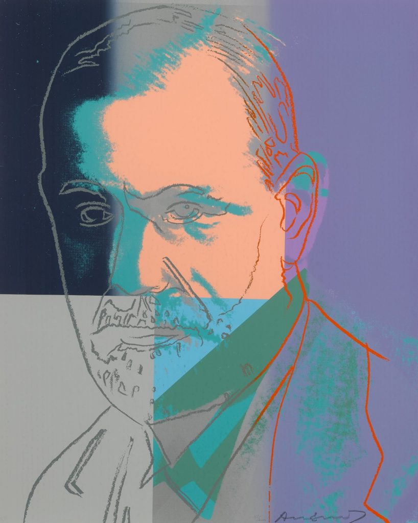 Obra artística de Andy Warhol que representa Sigmund Freud, um dos psicólogos mais influentes de sempre na disciplina de Psicologia
