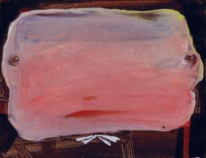 Imagem da obra de Eugen Gabritschevsky "Untitled" feita em 1947. Esta pintura ajuda a representar a mente fragmentada de alguém com esquizofrenia.