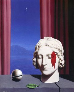 Imagem da obra de Rene Magritte intitulada "Memory (La Memoire)" onde temos neste contexto a representação de Trauma