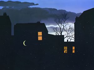 Imagem por Rene Magritte, "Good Fortune" que neste contexto representa a essência do texto A Consciência da Noite