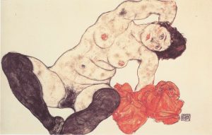 Imagem por Egon Schiele, “Sitting girl" que representa as disfunções sexuais