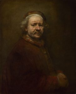 Imagem Rembrandt, “Self Portrait at the Age of 63” que representa a questao do bom envelhecimento