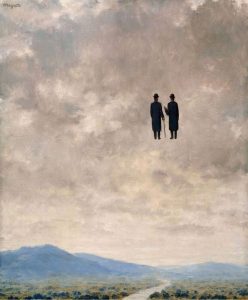 Imagem de René Magritte, “The Art of Conversation” que representa esta Canção de Sonho 14
