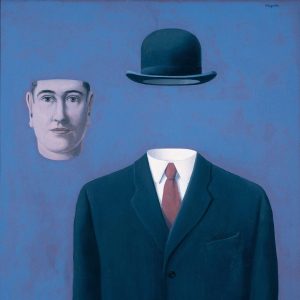 Imagem por Rene Magritte, “The Pilgrim” que retrata neuropsicologia e comportamentos impulsivos