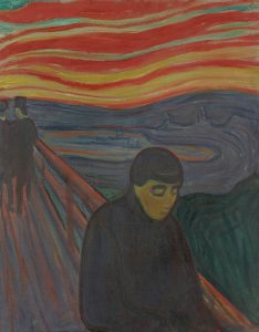 Pintura de Edvard Munch, “Despair” que representa a Personalidade Borberline