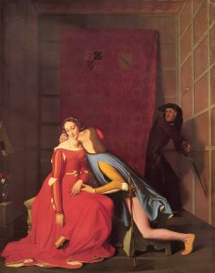 Imagem de Jean Auguste Dominique Ingres, “Paolo et Francesca” que representa o ciúme no amor
