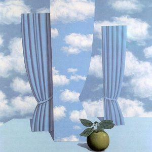 Pintura de René Magritte, “Beautiful World” que representa Palavras que Criam Mundos