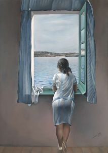 Pintura de Salvador Dalí, “Young Woman at a Window” que vai conforme o sentimento de Ela é leve