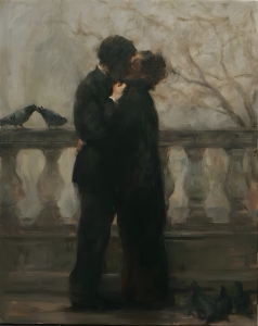 Pintura de Antonio Ambrogio Alciati, “The kiss” que representa a aventura de estar nos teus braços