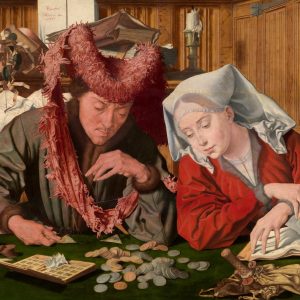 Imagem de Marinus van Reymerswale, “The Money Changer and his Wife” que representa Finanças Pessoais